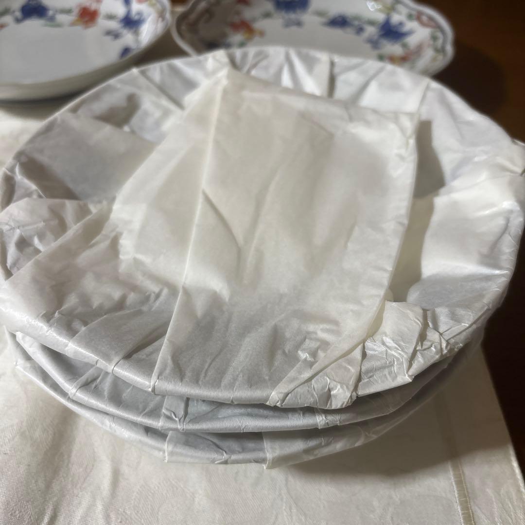 清水焼　京焼　平安瑞古　着彩唐子　皿　5枚