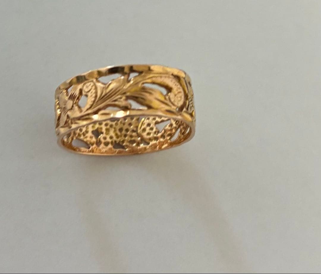 14k ハワイアンジュエリー　6号　指輪　ピンクゴールド