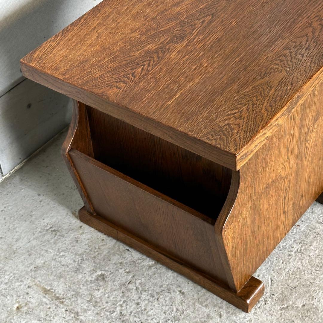 ✦オランダ家具✦オーク材サイドテーブル マガジンラック付　コーヒーテーブル