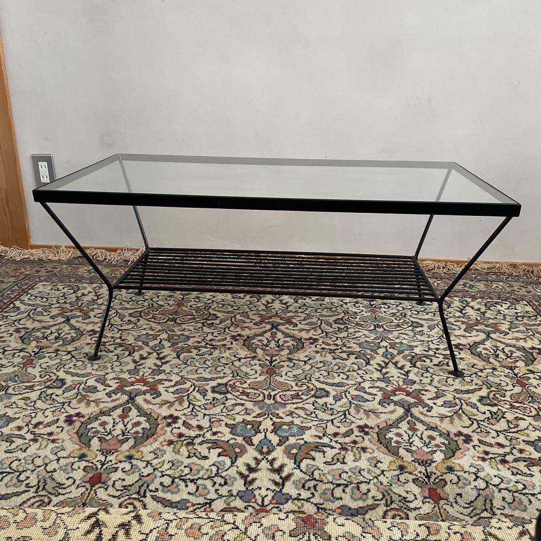 ウニコ　unico EDDYアイアンガラステーブル　ローテーブル　幅93cm