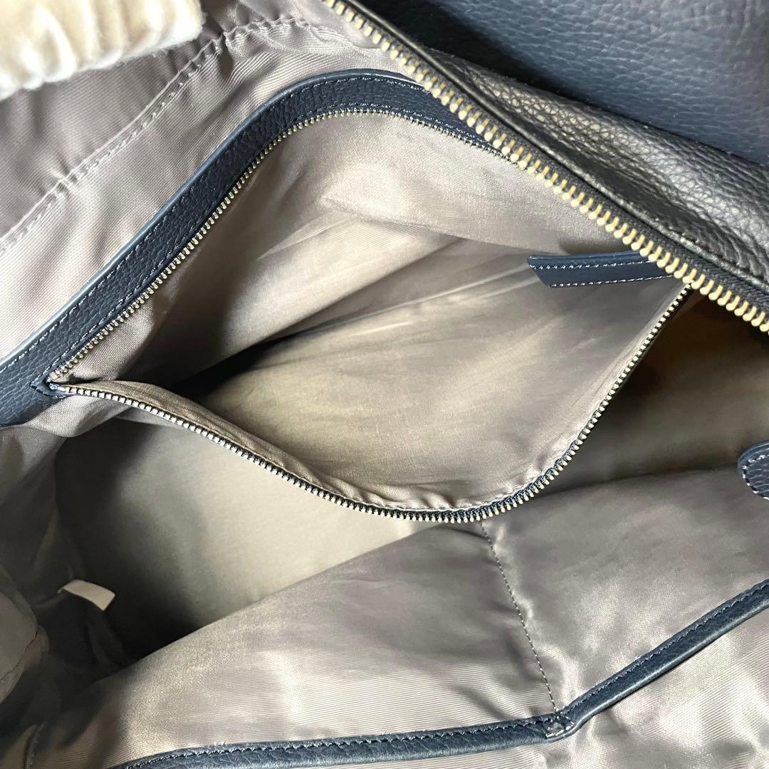 BARNEYS NEW YORKトートバッグ 大容量 A4 PC レザー 紺