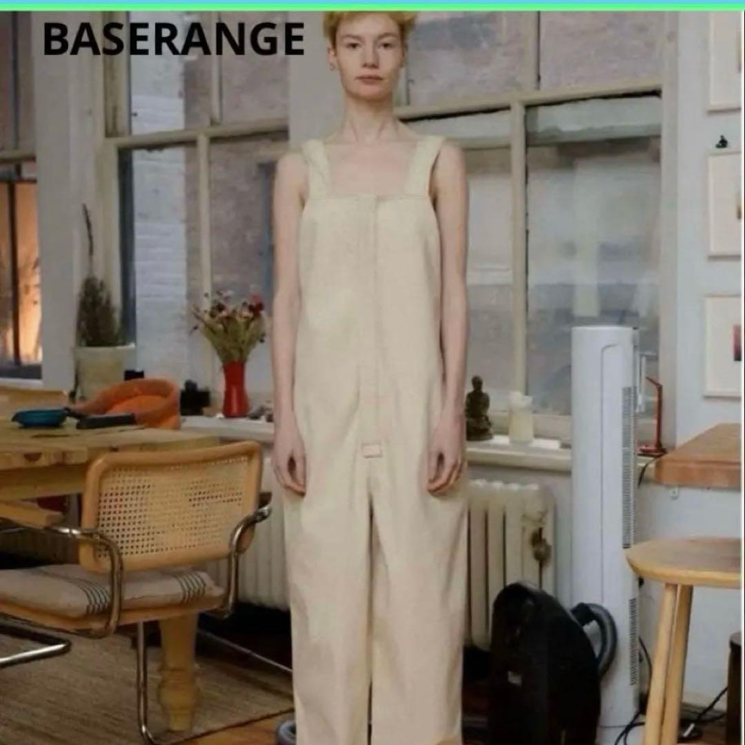 新品未使用❤️ベースレンジ コットンオーバーオール ナチュラル Mサイズ