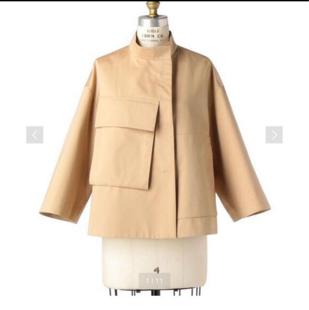 Drawer フロントポケット トレンチジャケット 38 ベージュ