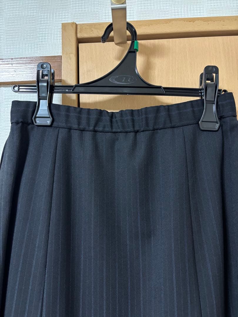 ボンマックス事務服　ブラック×ブルーのストライプ3点セット