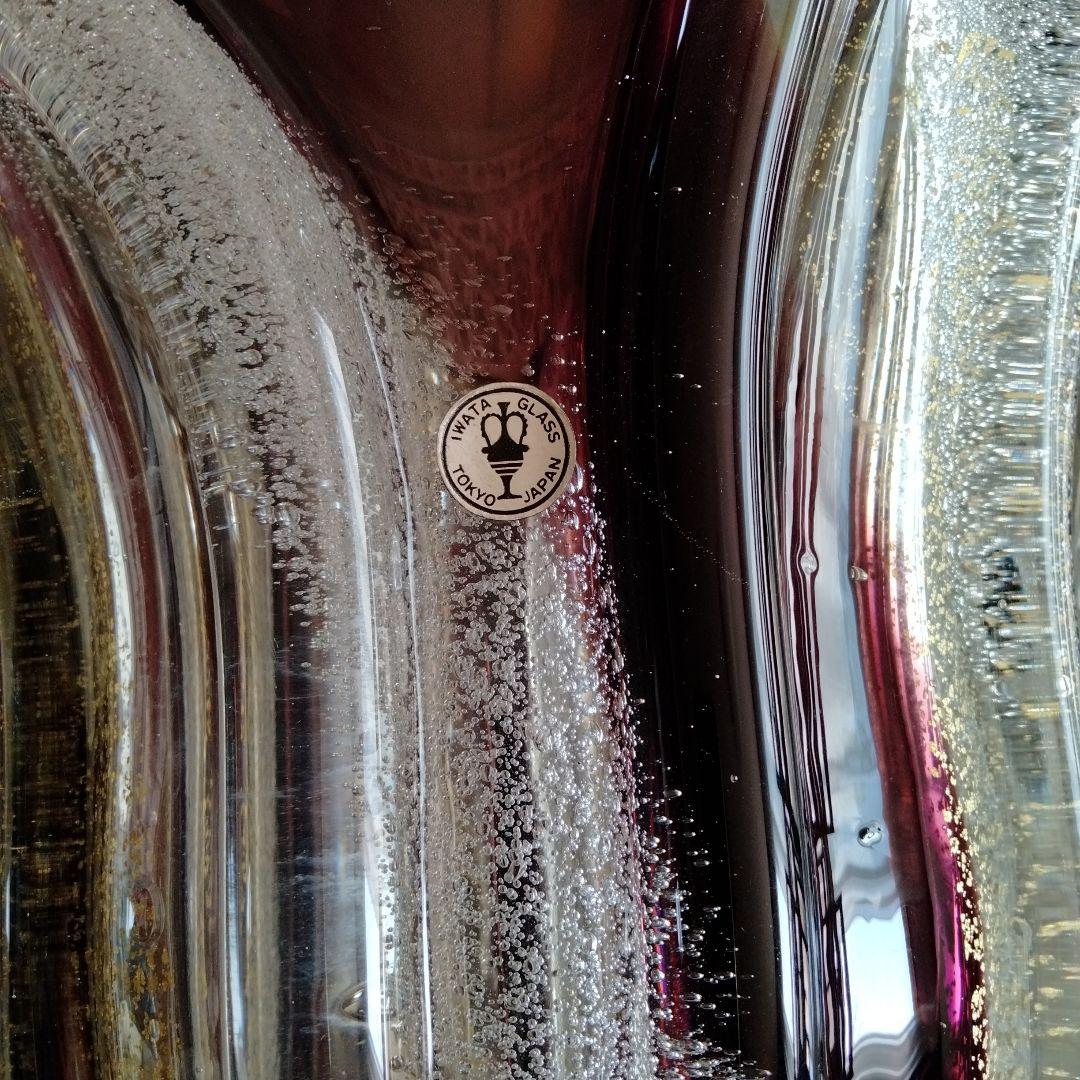 高級芸術名作 日本製ガラス大花瓶 美しい硝子細工大き目サイズ硝子芸術品