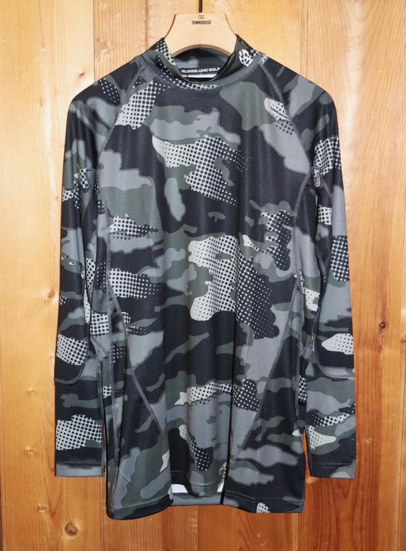 新品 ラッセルノゴルフ ルチャマスク モックネック カモフラシャツ (XXL)Ⓗ