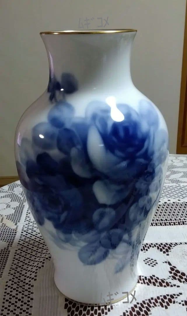 大倉陶園 花瓶花器⑨ブルーローズ〈36cm〉(新品未使用)