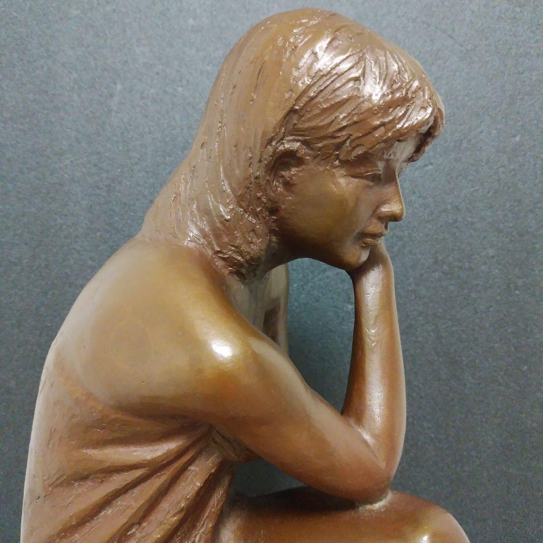 (貴重)　木内禮智 つぼみ　色紙付き　 ブロンズ像