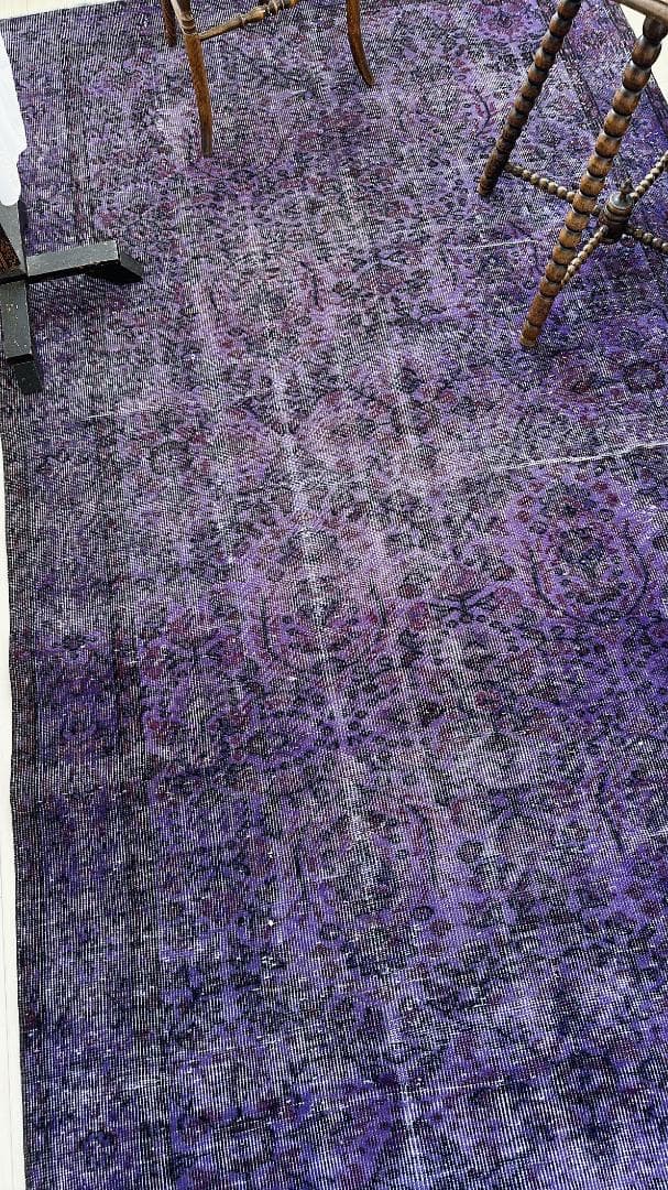 トルコ ヴィンテージラグ A127超大判 バイオレット パープル オーバーダイ