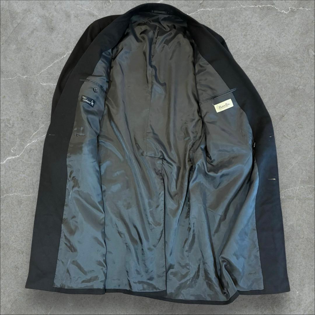 カシミア100% ダブルチェスターコート XL相当 マキシ丈 ロングコート 黒