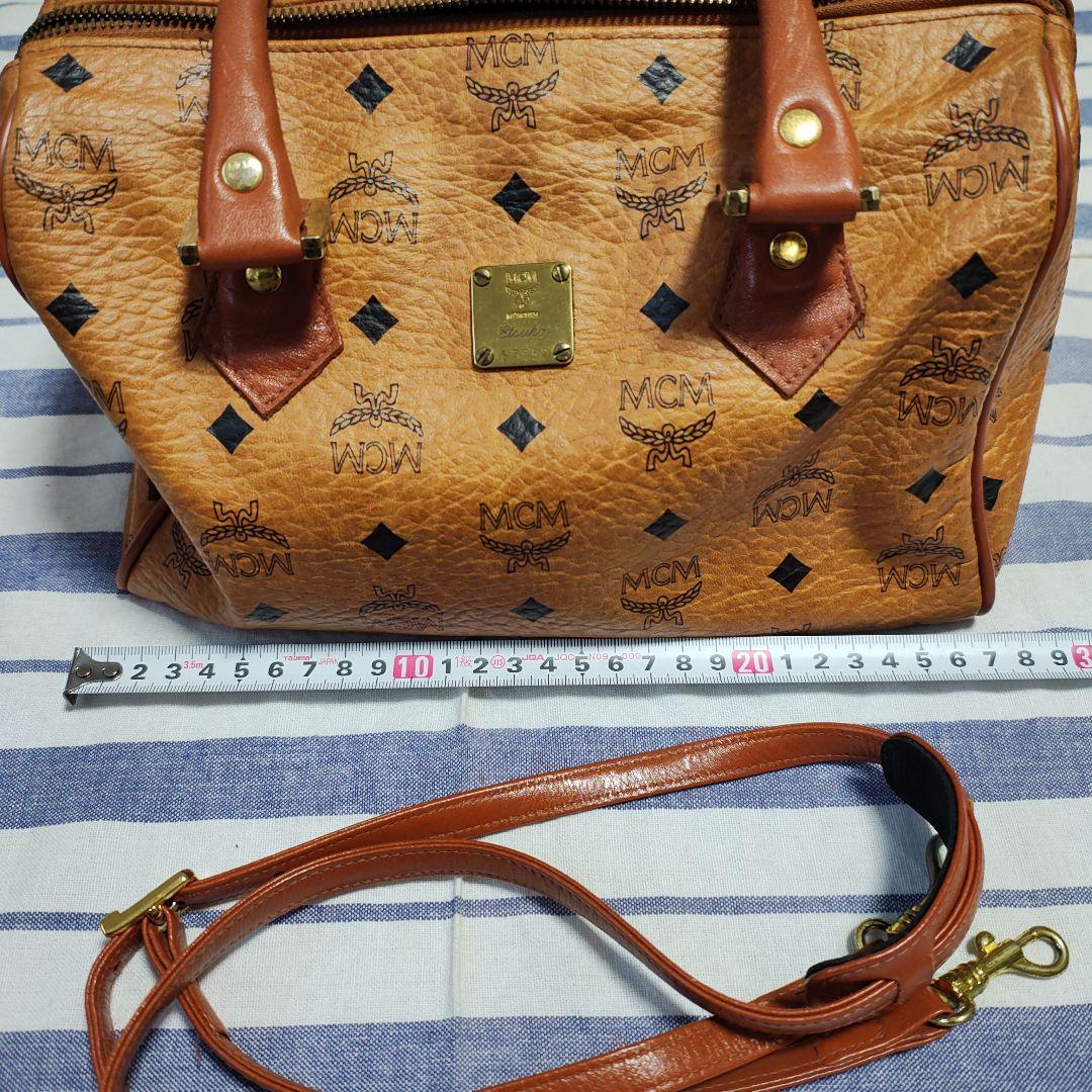 美品　MCM ブラウン ミニボストンバッグ