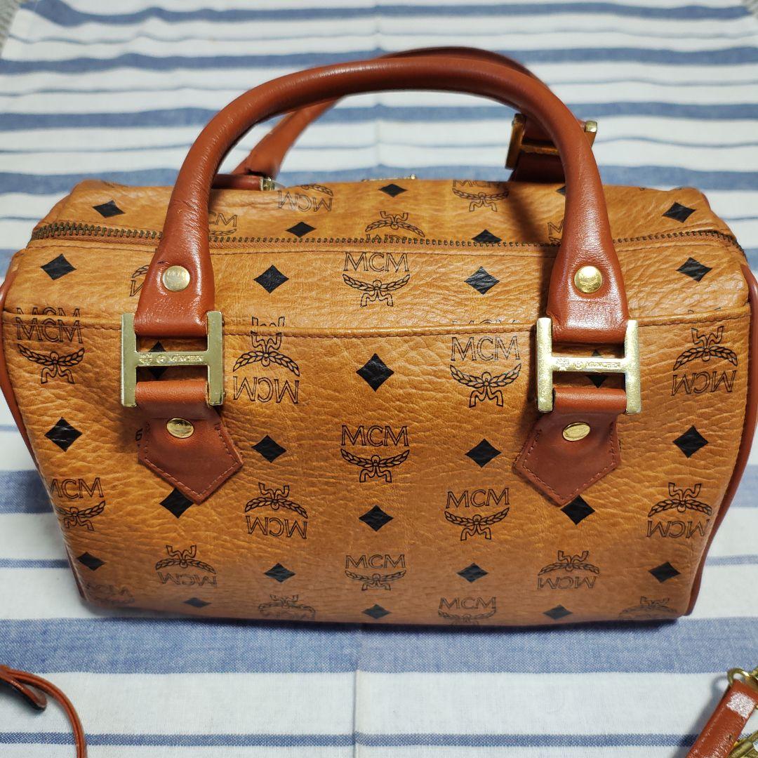 美品　MCM ブラウン ミニボストンバッグ