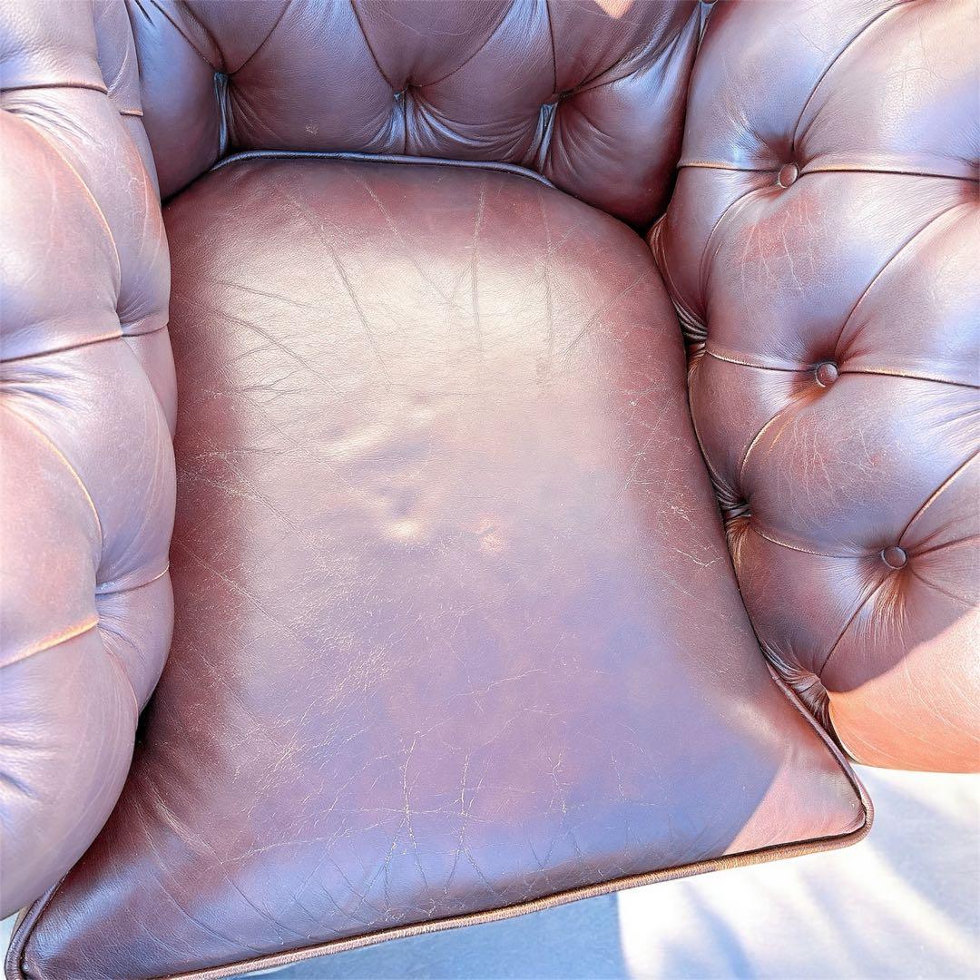 1★送料込み★チェスターフィールドソファ 一人掛け【神奈川県厚木市引取可】