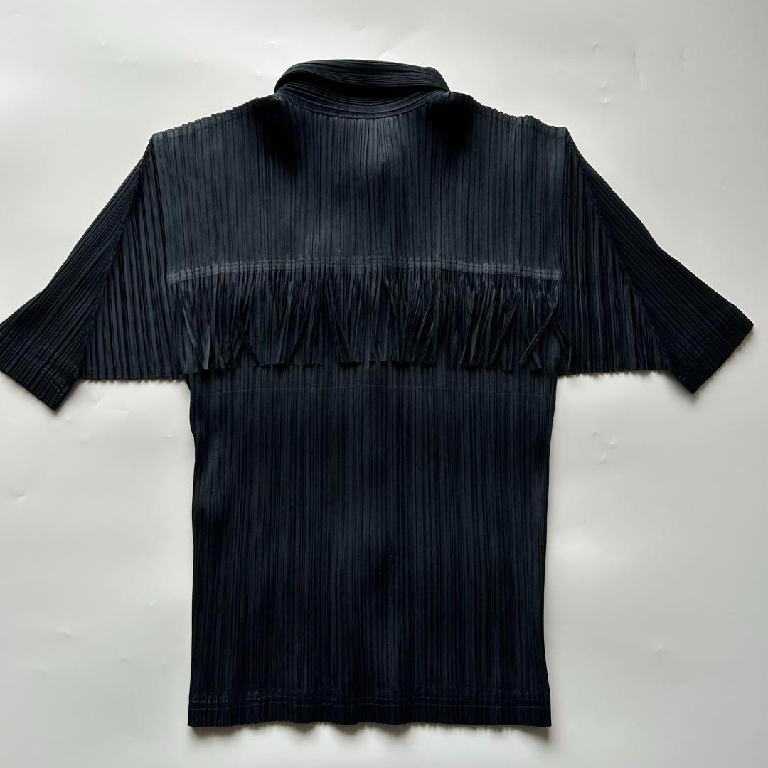 ISSEY MIYAKE プリーツプリーズ フリンジ　ブラウス サイズ3