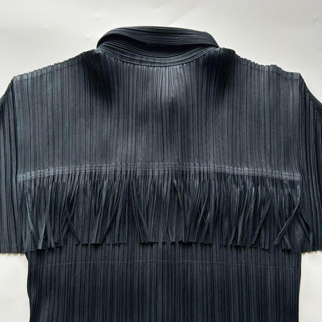 ISSEY MIYAKE プリーツプリーズ フリンジ　ブラウス サイズ3