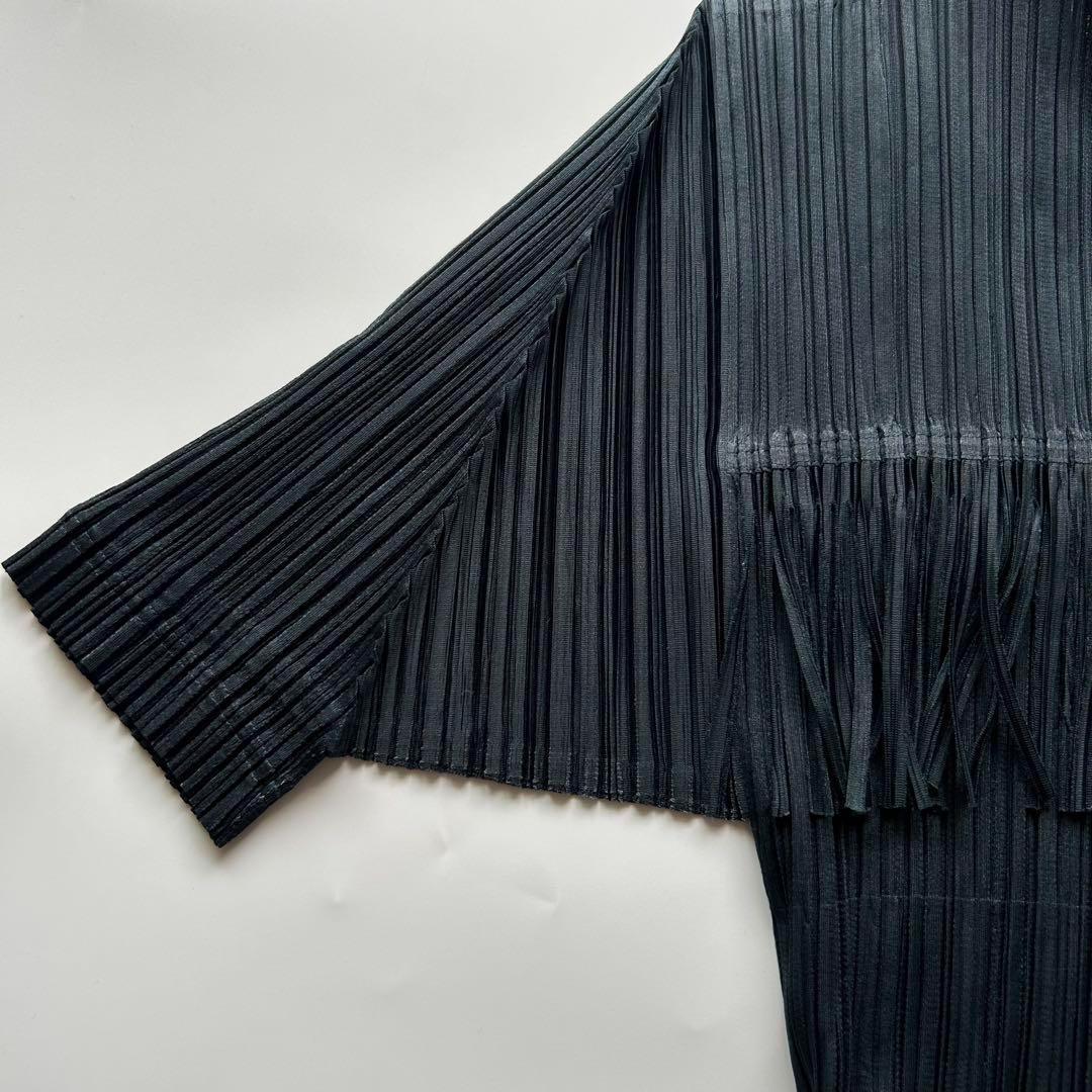 ISSEY MIYAKE プリーツプリーズ フリンジ　ブラウス サイズ3