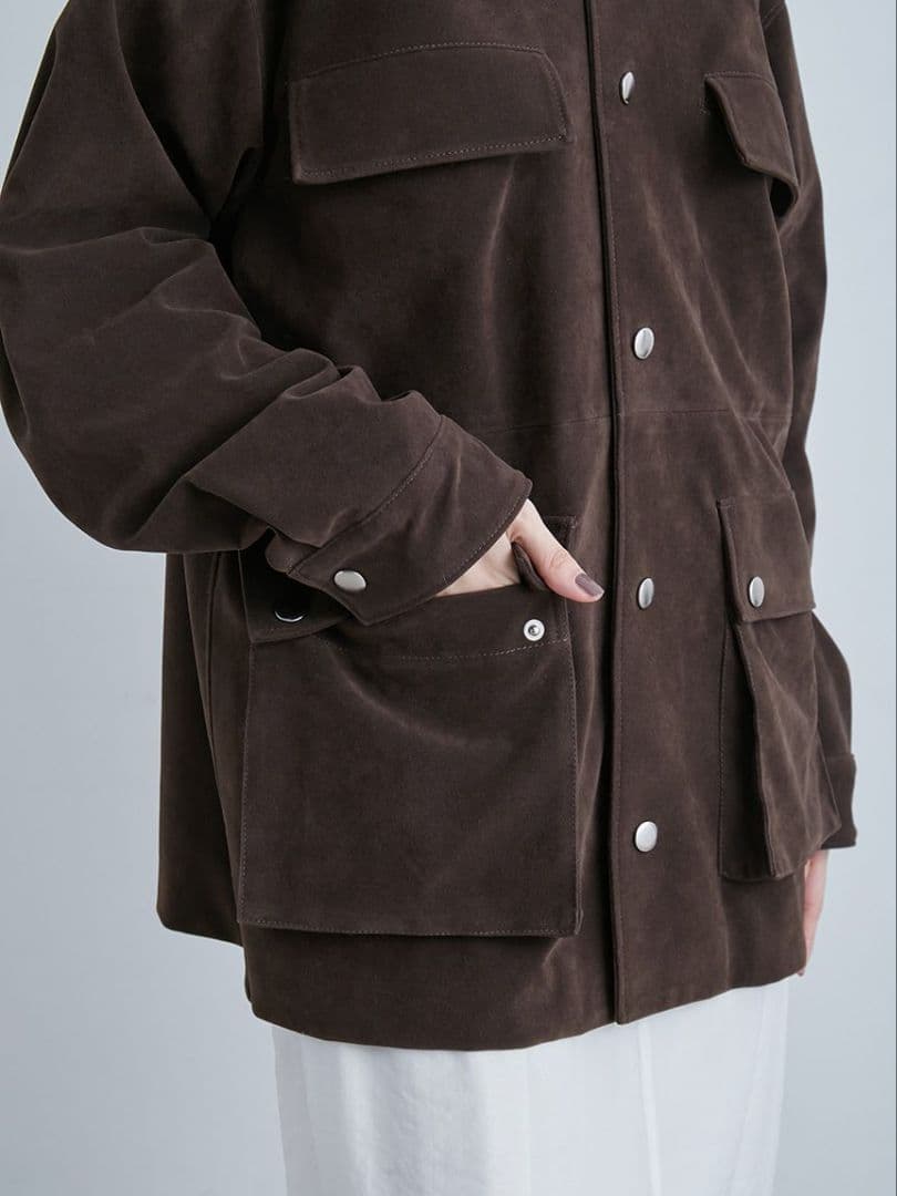 MIESROHE（ミースロエ）ステンカラーカバーオール　ブラウン1