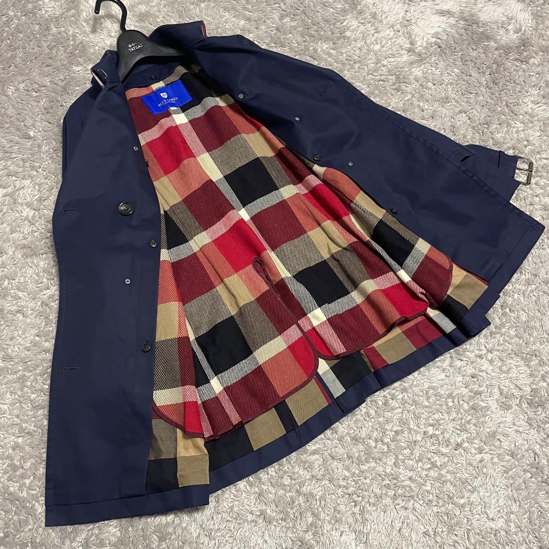 かで ブルーレーベル クレストブリッジ ネイビー トレンチコート 40