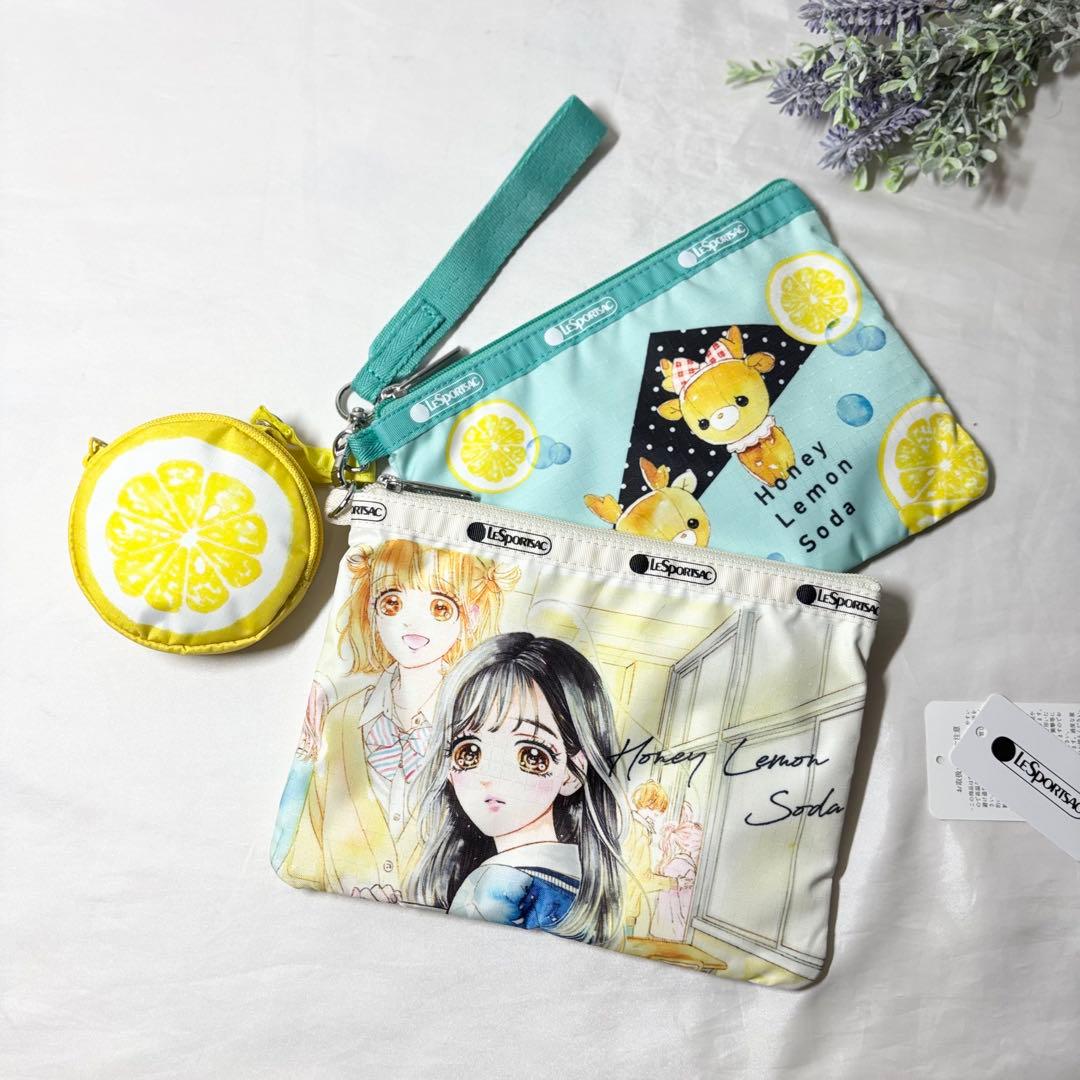 【極美品】　レスポートサック　りぼん70周年　ハニーレモンソーダ　ポーチ　3点