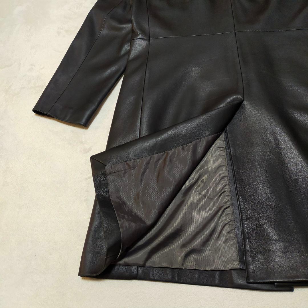 美品　XLサイズ　羊革　オールレザーロングコート　NORTH BEACH