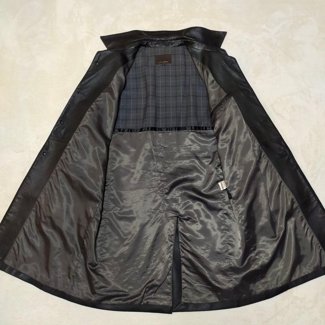 美品　XLサイズ　羊革　オールレザーロングコート　NORTH BEACH