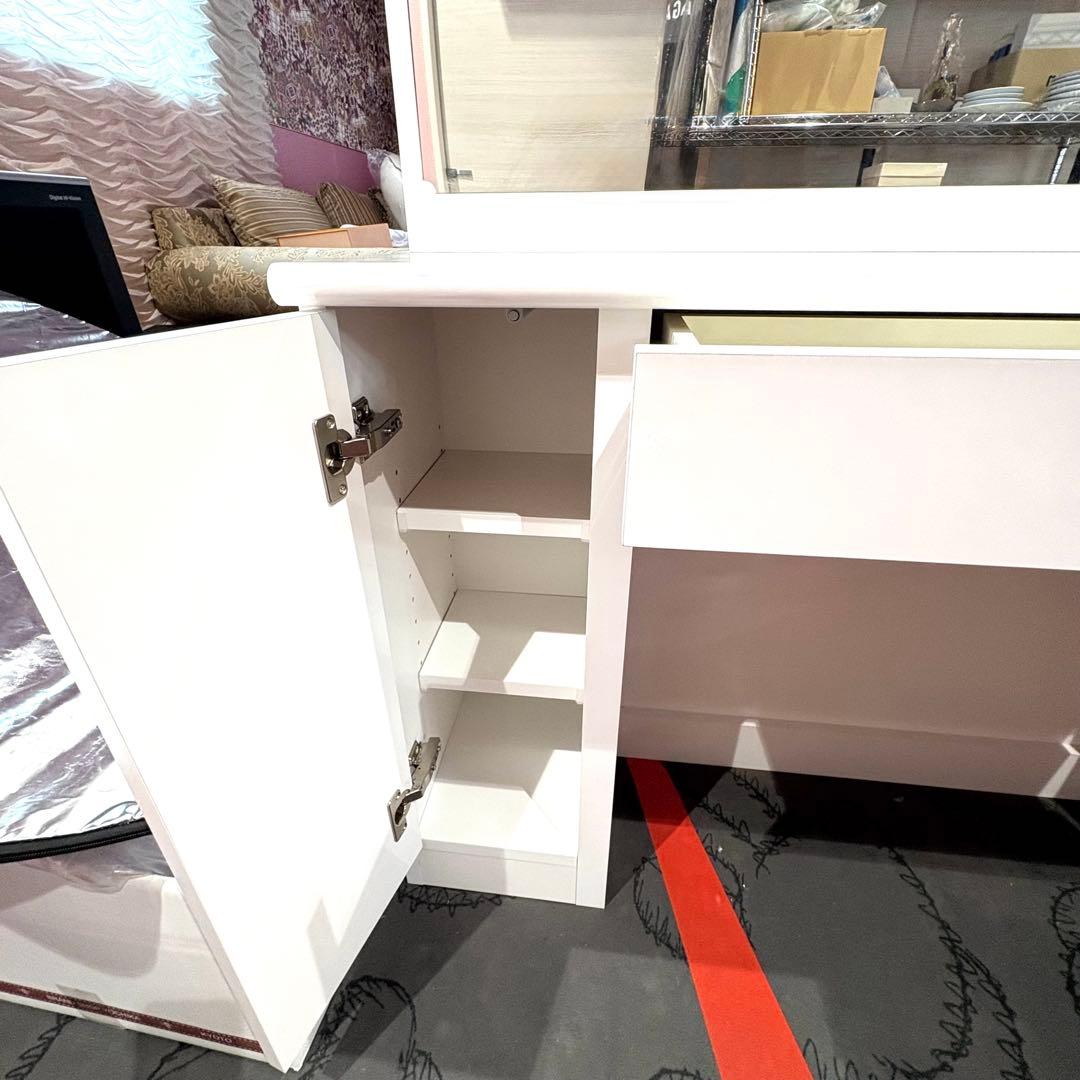 【値下げ中】一面鏡ワイドミラー付き ドレッサー 120幅 ホワイト