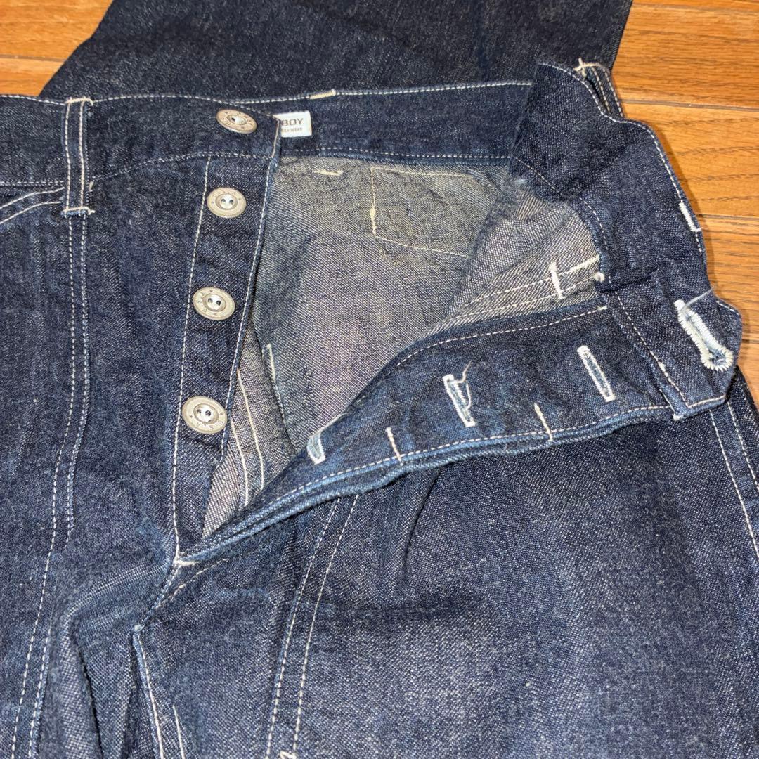 新品未使用BEAMSBOYダークブルーワイドレッグデニムパンツ