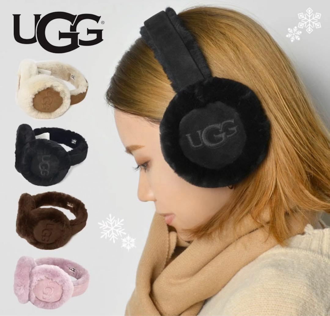 UGG イヤーマフ シープスキン ブラック 黒