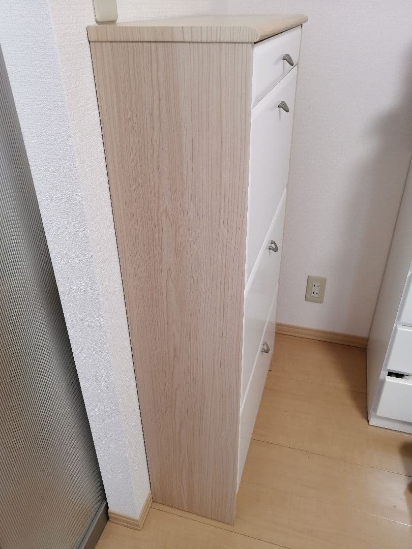 （あささん専用）シューズラック 4段 ホワイト/ナチュラル