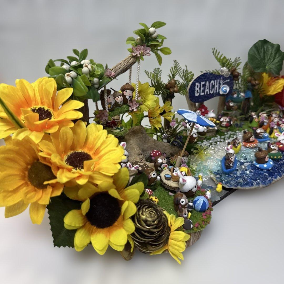 どんぐりアート♡Happy summer BIGオブジェ・♡