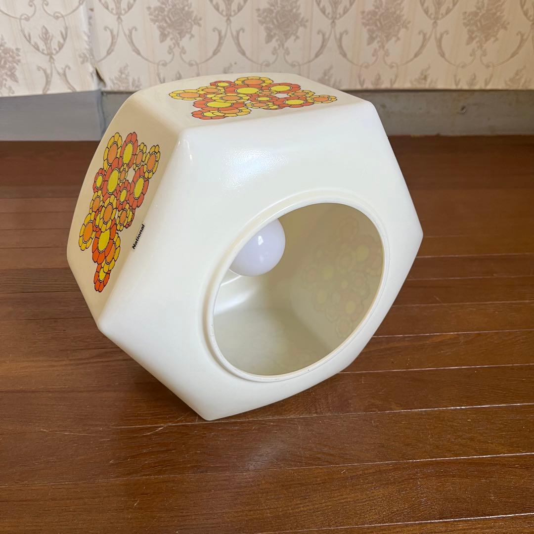 【アンティーク】昭和レトロ National ペンダントライト 花柄 天井照明