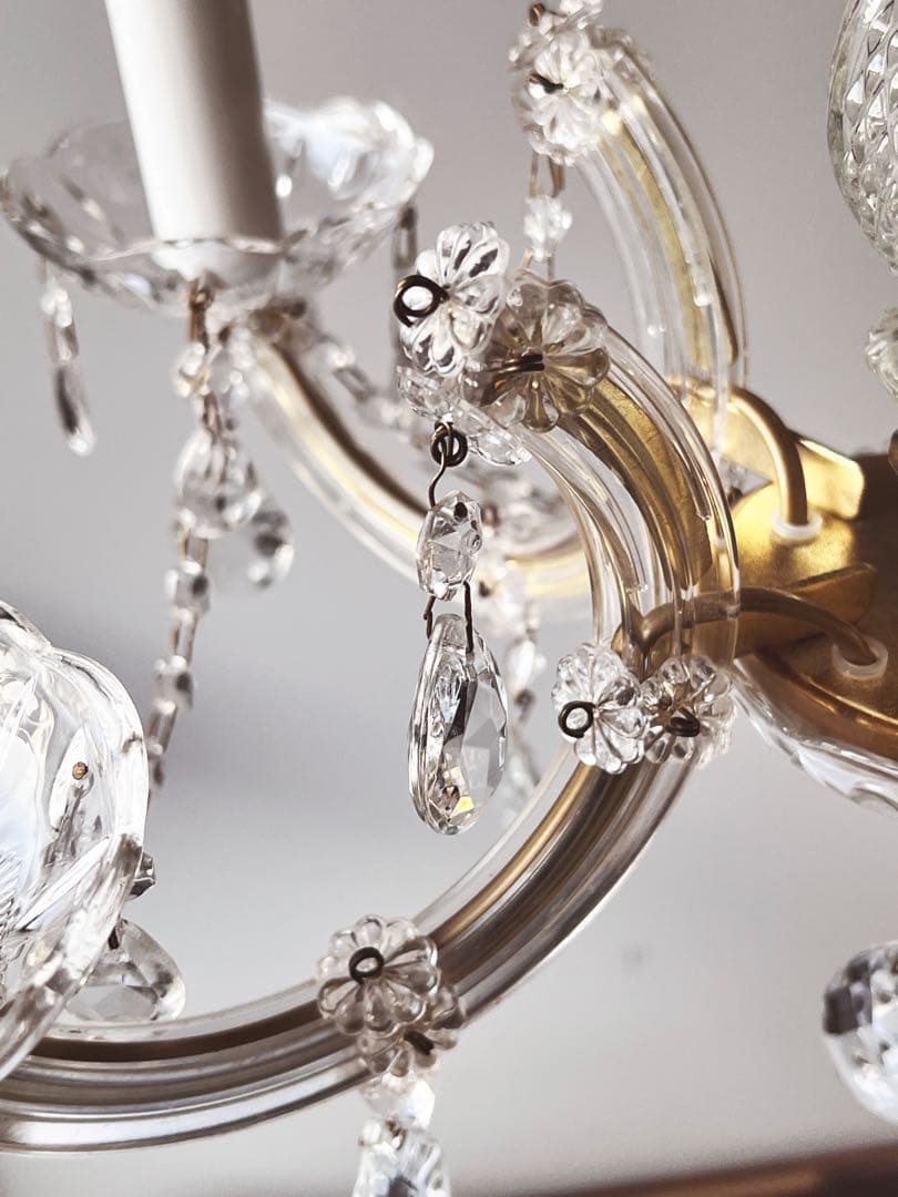 【ワケあり】ドイツ　ヴィンテージ　シャンデリア　5灯式