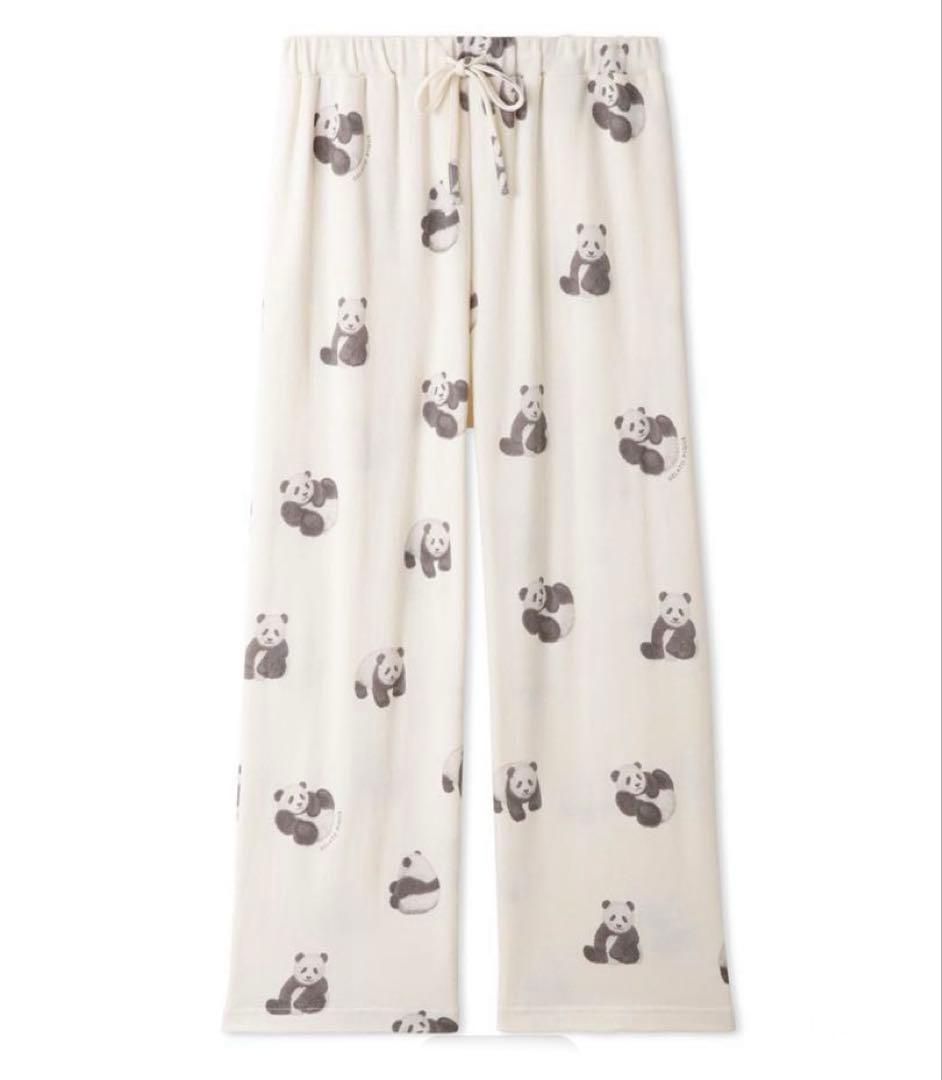 ジェラートピケ　パンダジャガードプルオーバー ＆パンダ柄ロングパンツ　上下セット