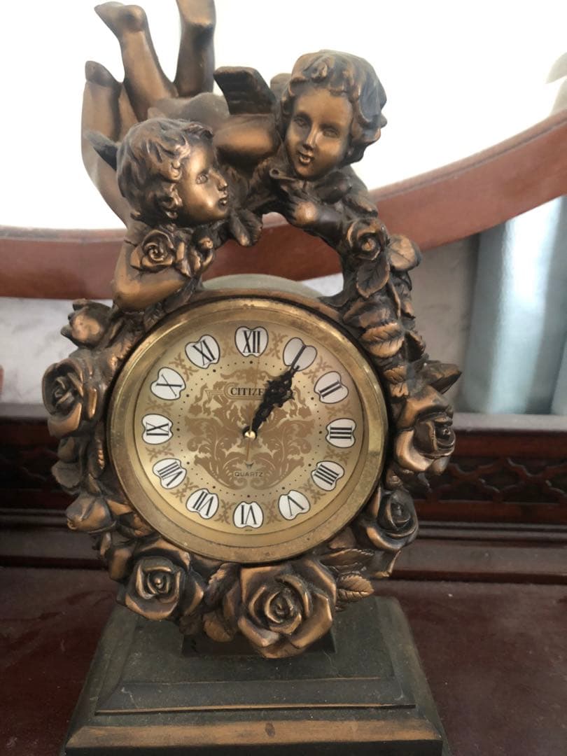 レア置き時計　昔のシチズン　クォーツ電池式　可動