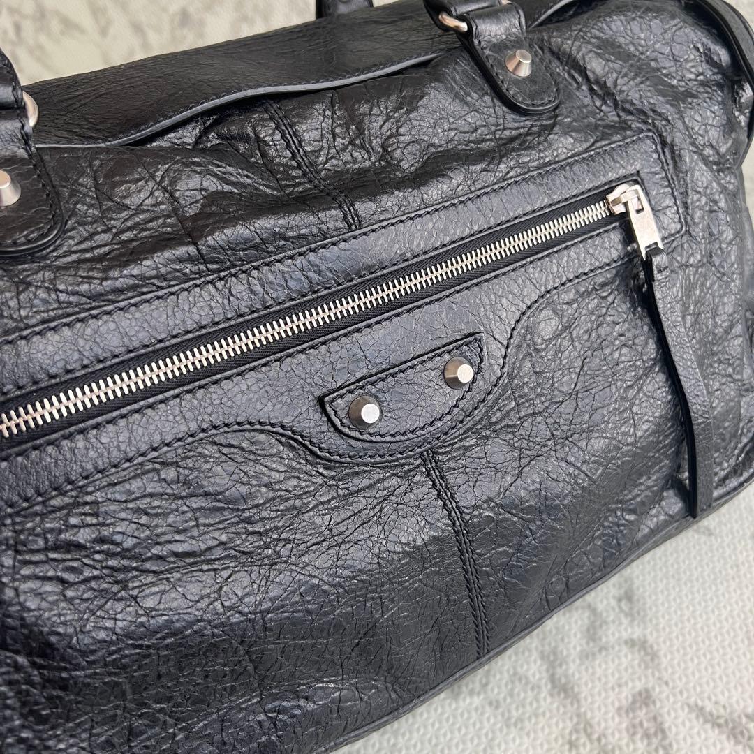 未使用級✨バレンシアガ SQUASH ボストンバッグ 2way レザー ブラック