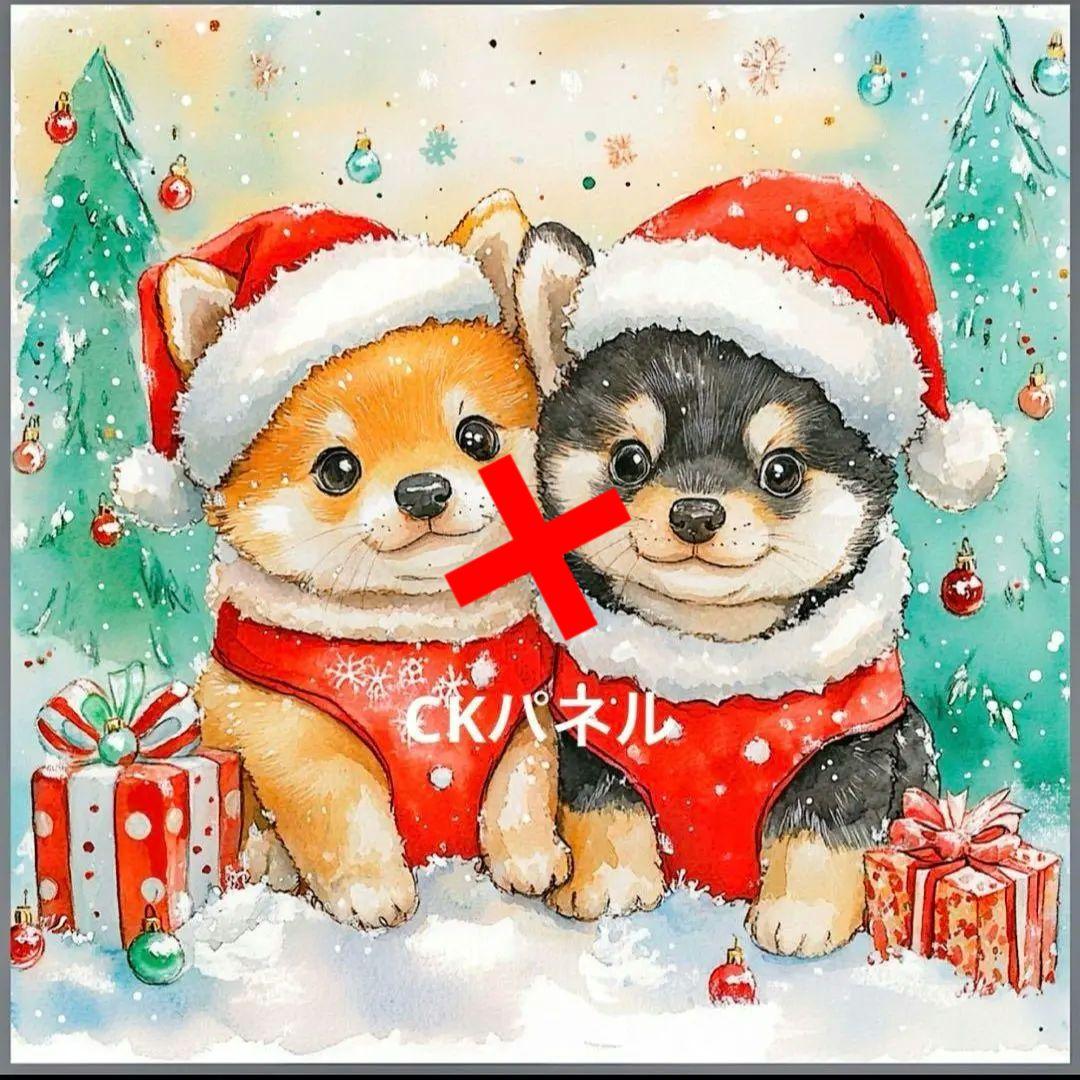 激レア柴犬クリスマスパネル生地　ハンドメイド