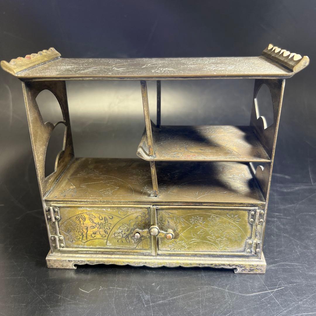 時代　金工　小引き出し　1012g/高さ13.8㎝　東Y7-0718⭐︎1Fトニオ