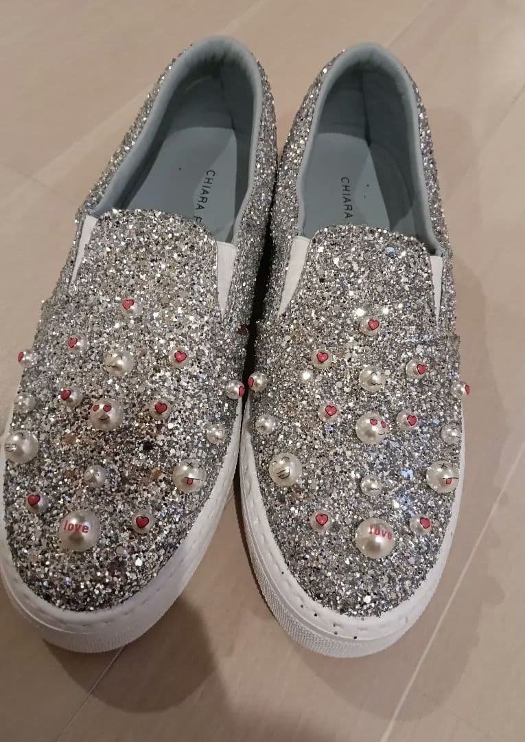 未使用ChiaraFerragniCandiesEmbellishedスリッポン