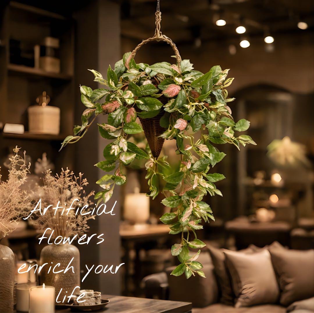 光触媒　人工観葉植物　ウォールグリーン　フェイクグリーン　壁掛け　ツートンホヤ