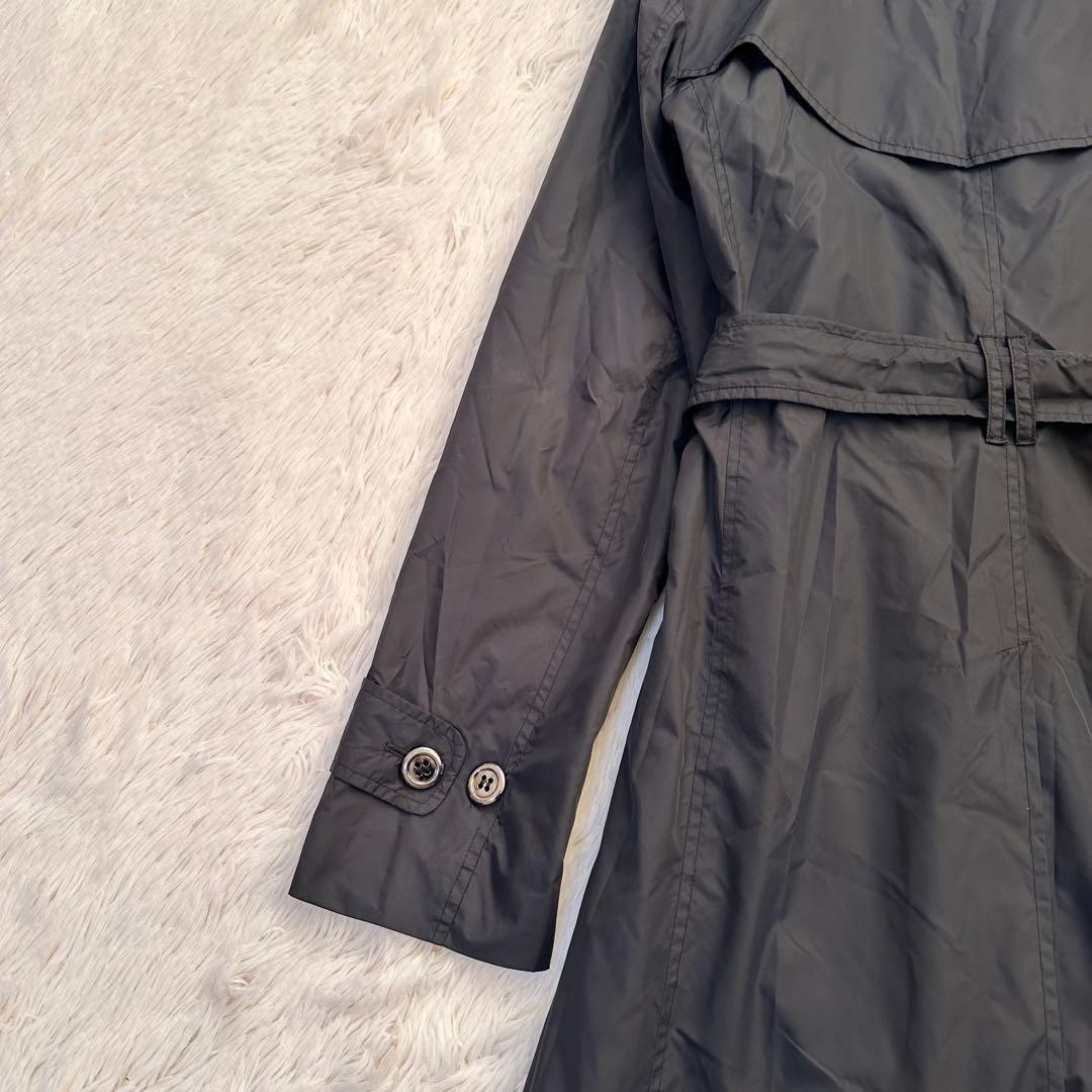 バーバリーロンドン トレンチコート ギガチェック ノバチェック 黒 L ナイロン