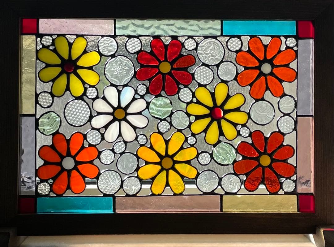 ステンドグラスパネル【フラワー】