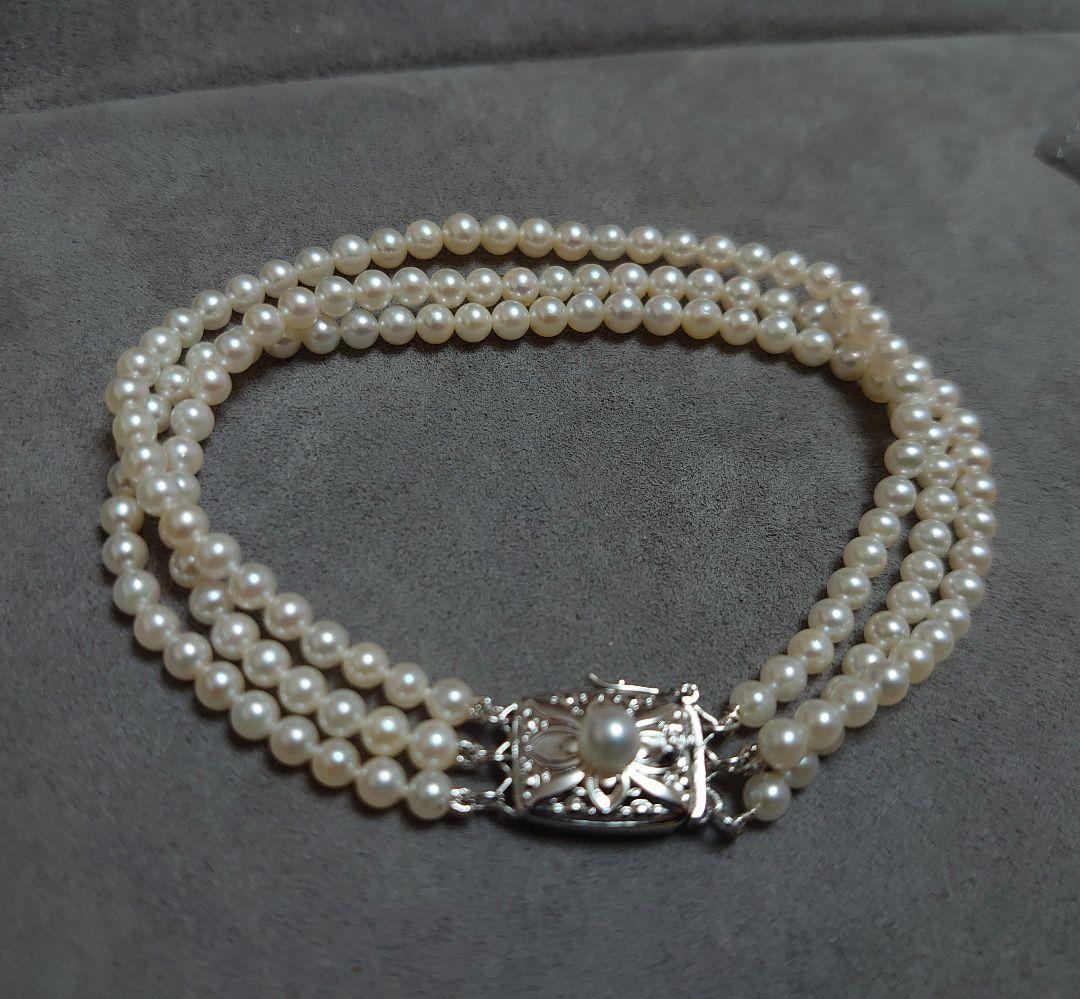 ミキモト　アコヤ真珠　ベビーパール 3連ブレスレット