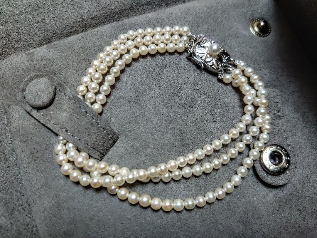 ミキモト　アコヤ真珠　ベビーパール 3連ブレスレット