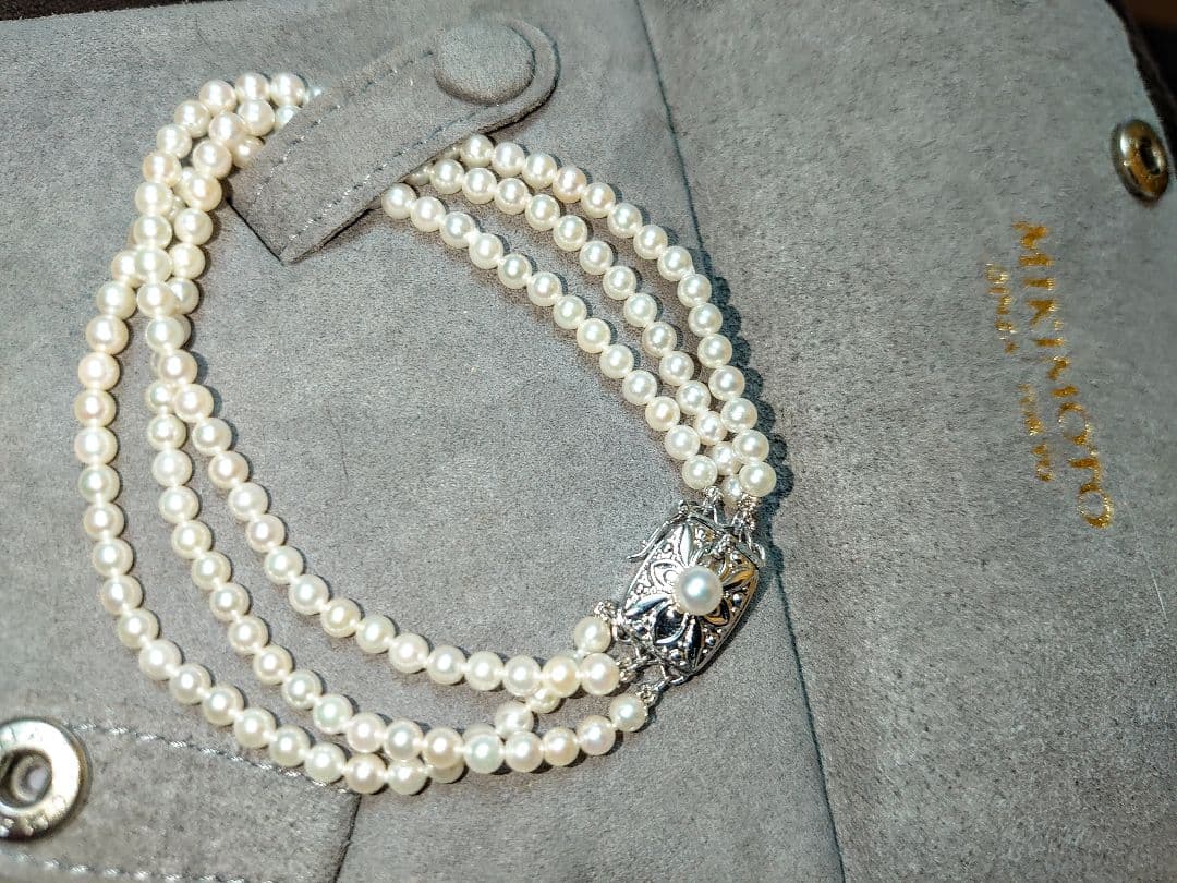 ミキモト　アコヤ真珠　ベビーパール 3連ブレスレット