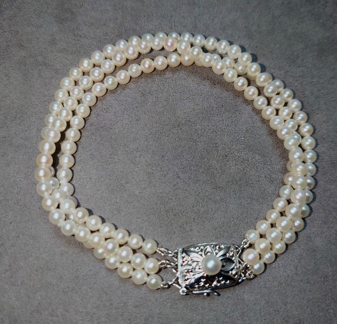 ミキモト　アコヤ真珠　ベビーパール 3連ブレスレット