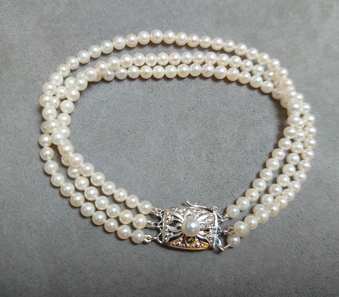 ミキモト　アコヤ真珠　ベビーパール 3連ブレスレット