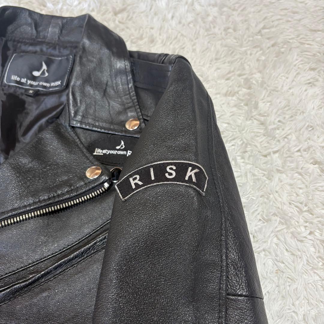 life at your own RISK 黒　ダブルライダースジャケット S