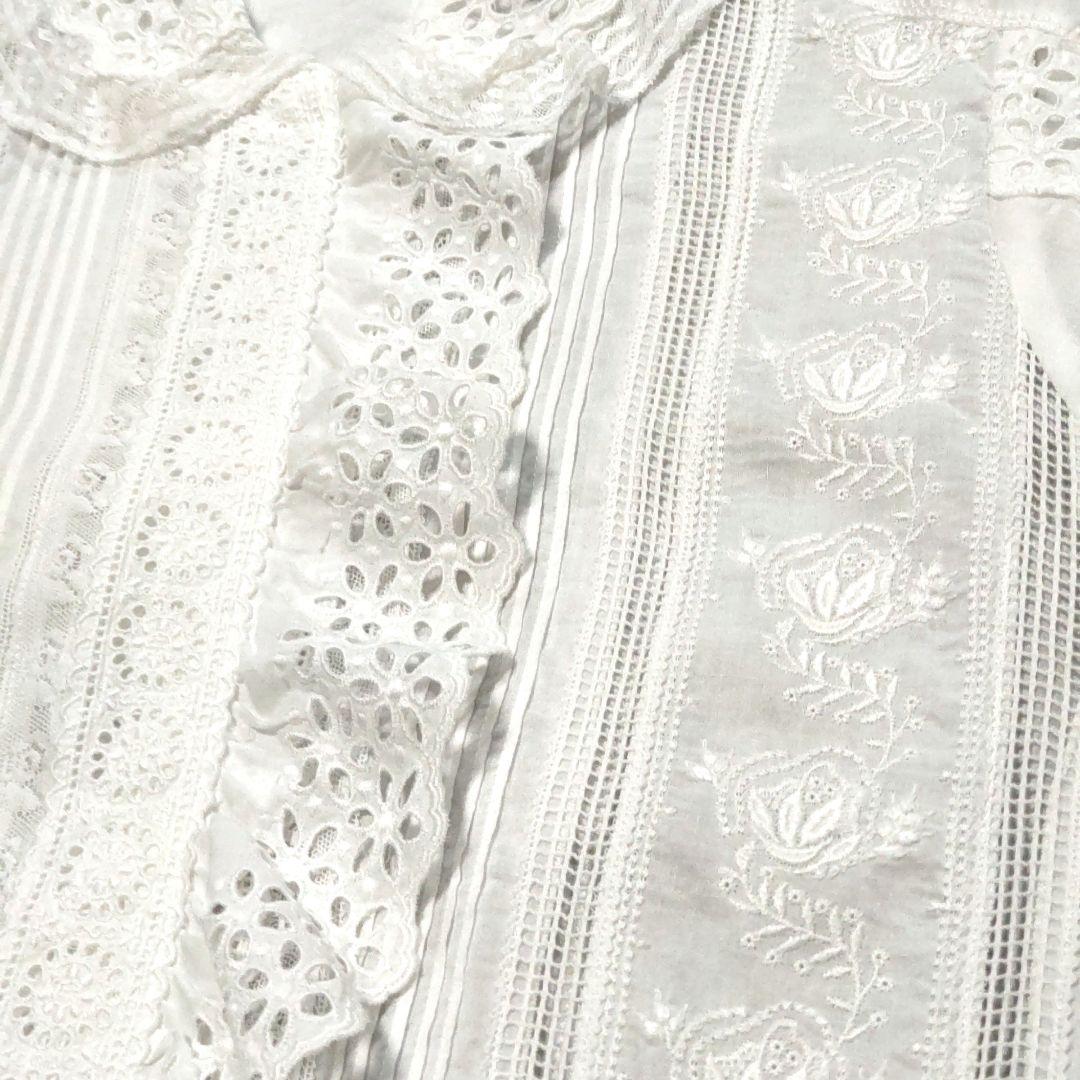 kaz ミヤコ　レース　長袖　ブラウス　フリルブラウス