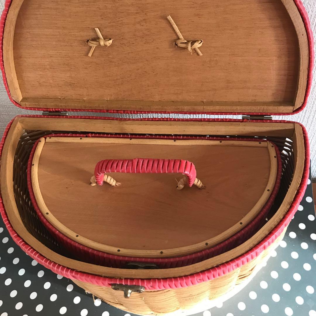 アンティーク　バスケット　かご　大小2個セット