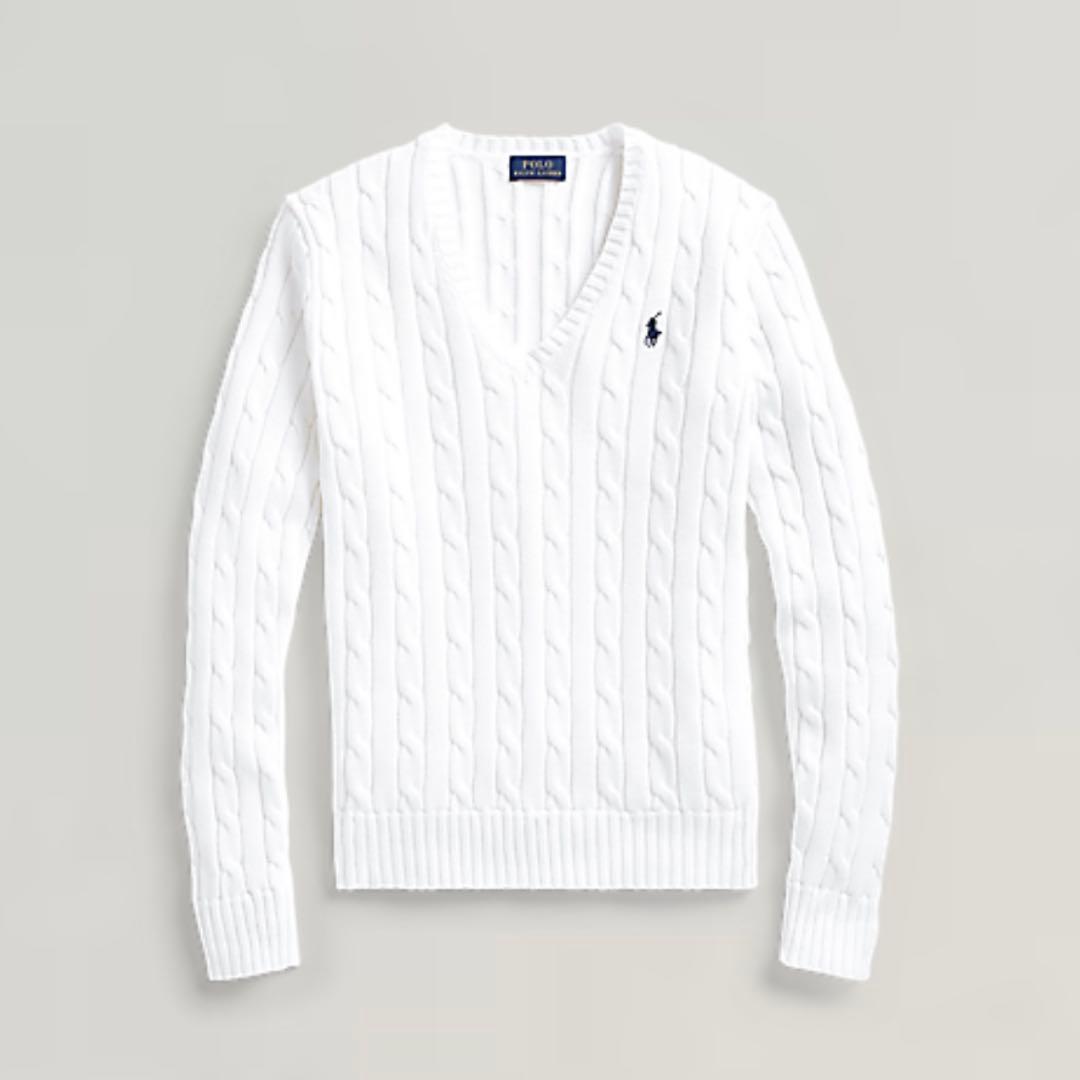 ポロラルフローレン Vネック ケーブルニット セーター